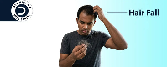 A boy frustrated of hair fall