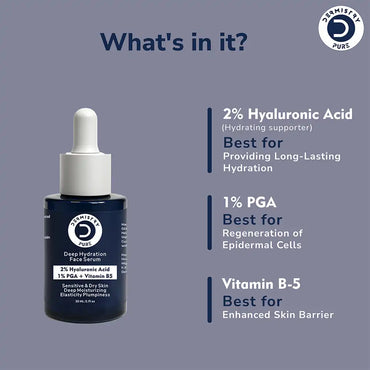 Deep Hydration Face Serum – 2% HA, PGA & B5 | Dermistry Pure