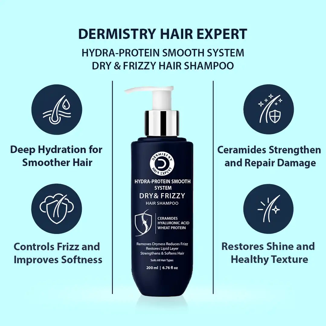 Dry & Frizzy Hair Shampoo | Ceramides | Dermistry Hair Expert