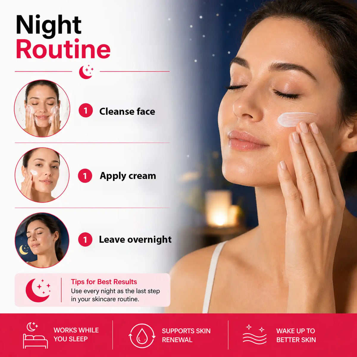 Anti-Ageing Retinol Collagen Night Face Cream for Skin