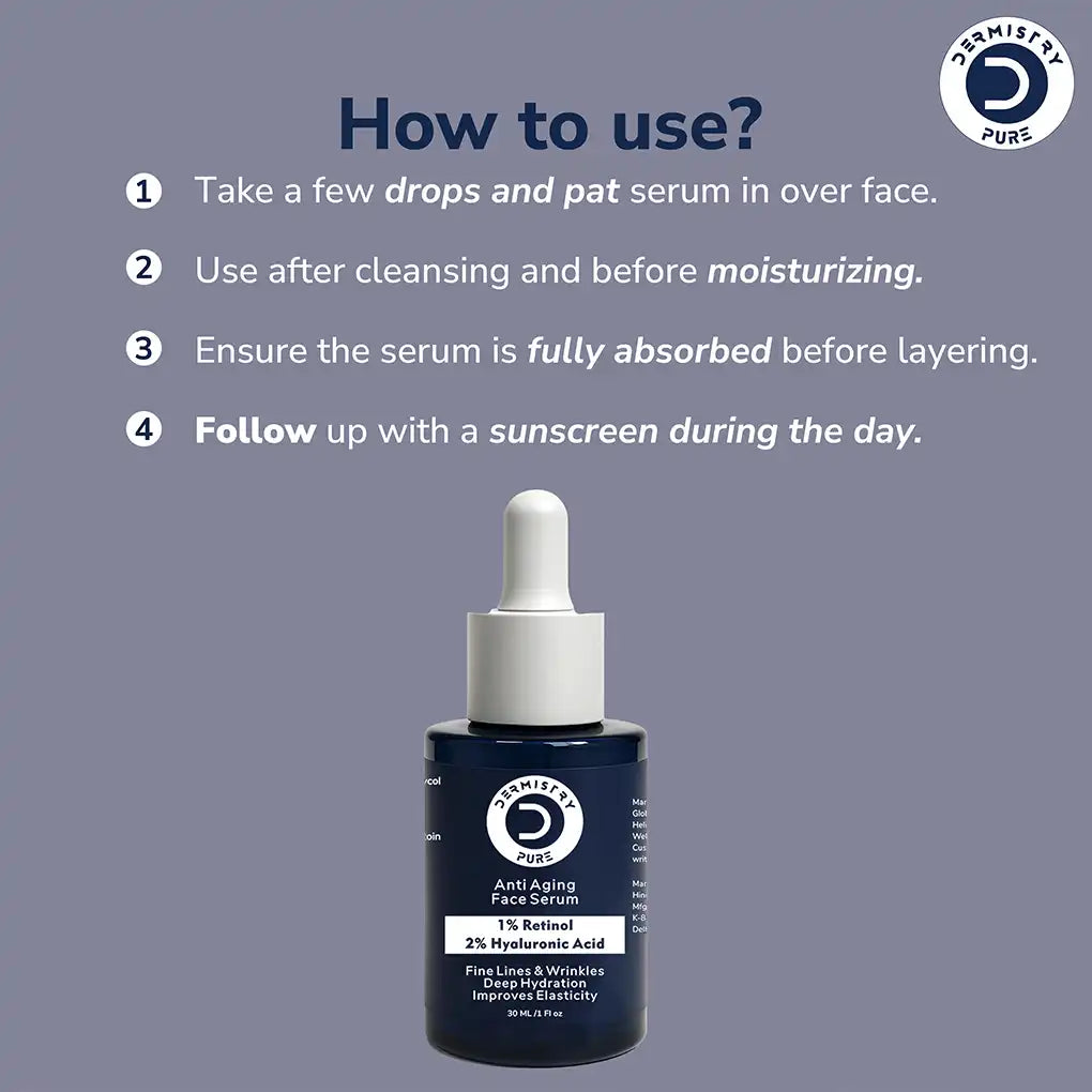 1% Retinol 2% Hyaluronic Acid Face Serum for Skin Care