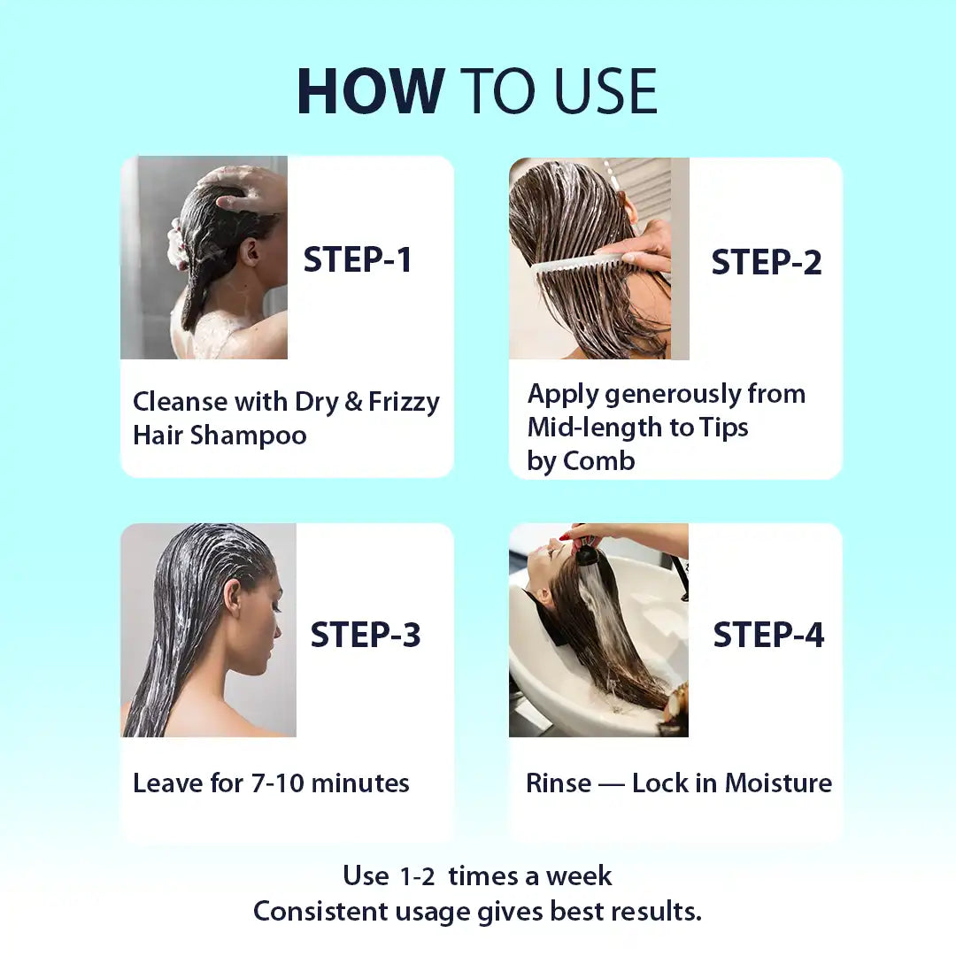 Dry Frizzy Hair Mask for Smooth, Soft & Frizz-Free Hair