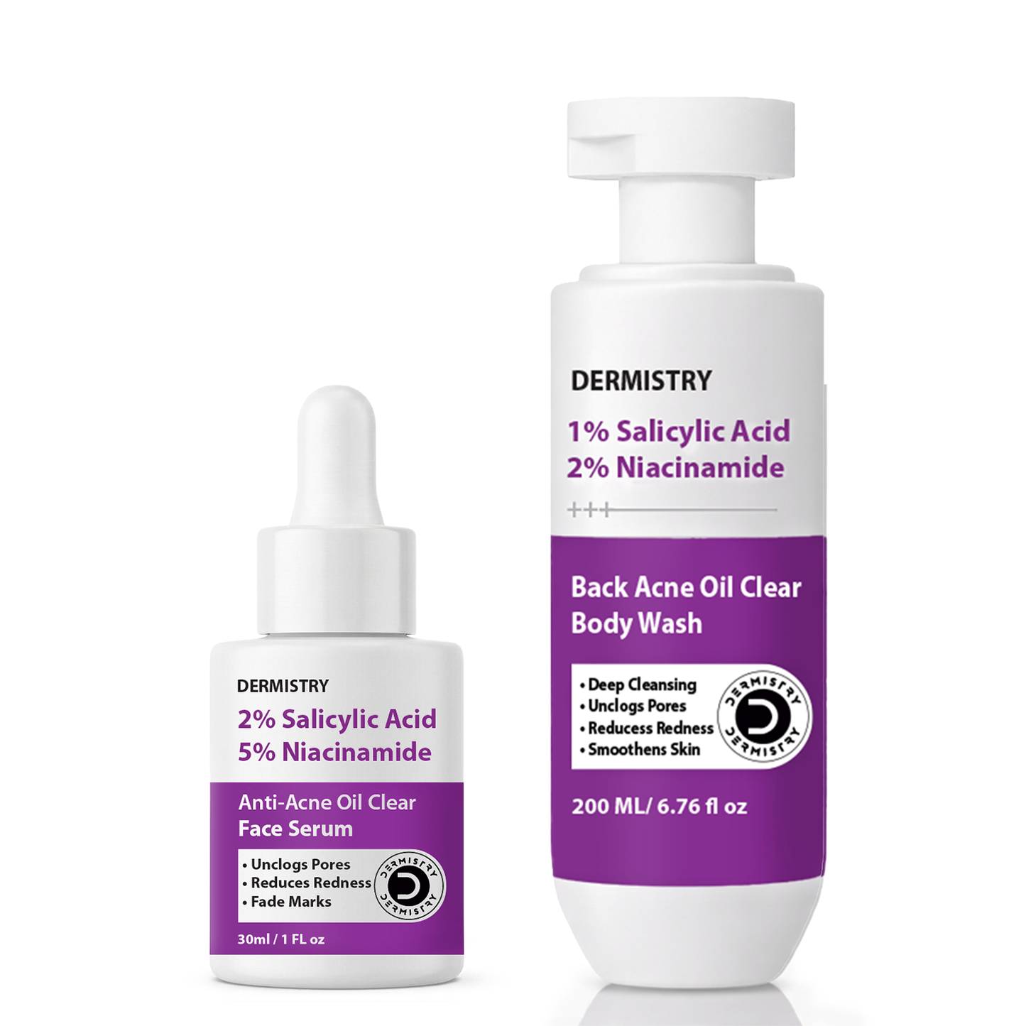 Salicylic Acid & Niacinamide Face Serum + Body Wash Combo