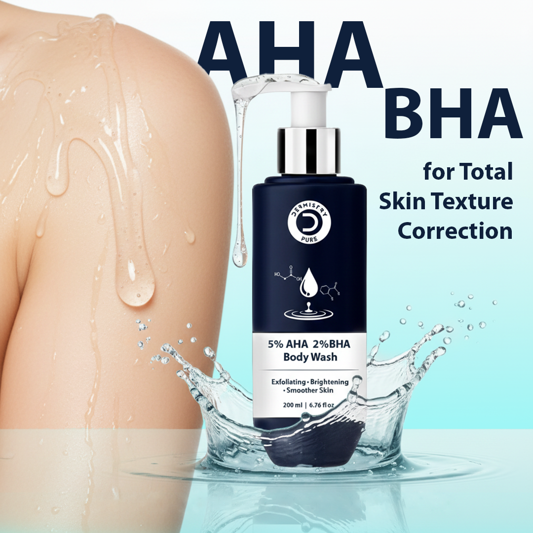 Chemical exfoliant body wash