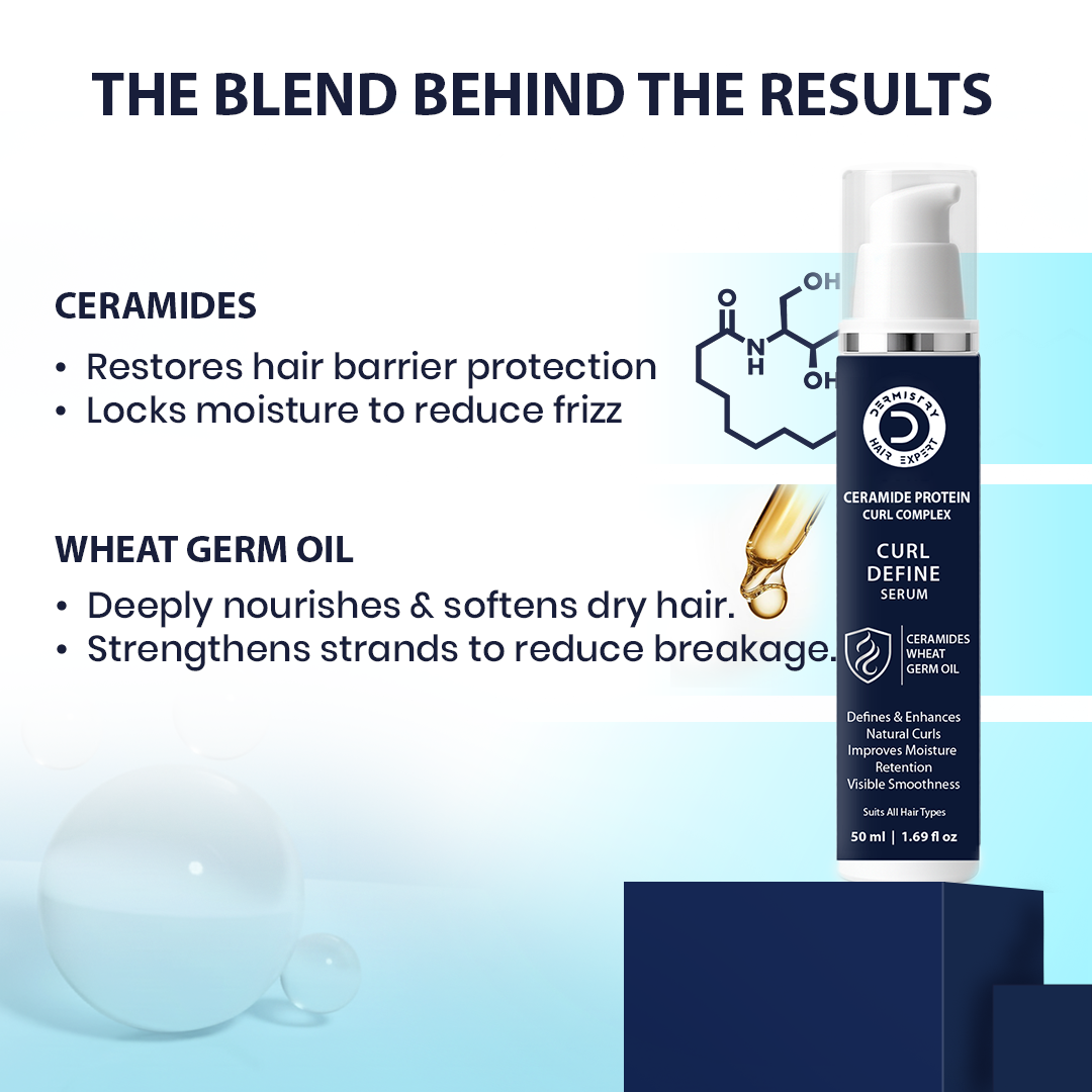 Curl defining serum bottle
