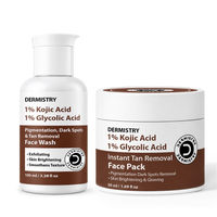 Kojic Acid & Glycolic Acid Tan Removal Wash + Pack Combo