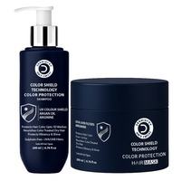 Terabond Repair Technology Bond Repair hair care set including a navy blue pump bottle of shampoo, a matching spray bottle, and a navy blue jar of hair mask on a white background.
